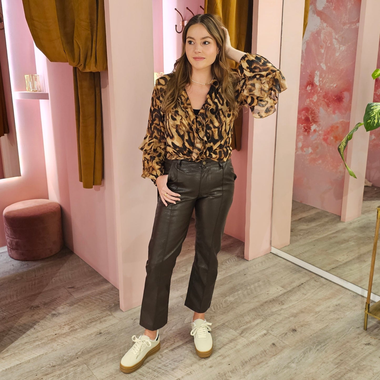 Shiny leopard blouse 3653 Multi