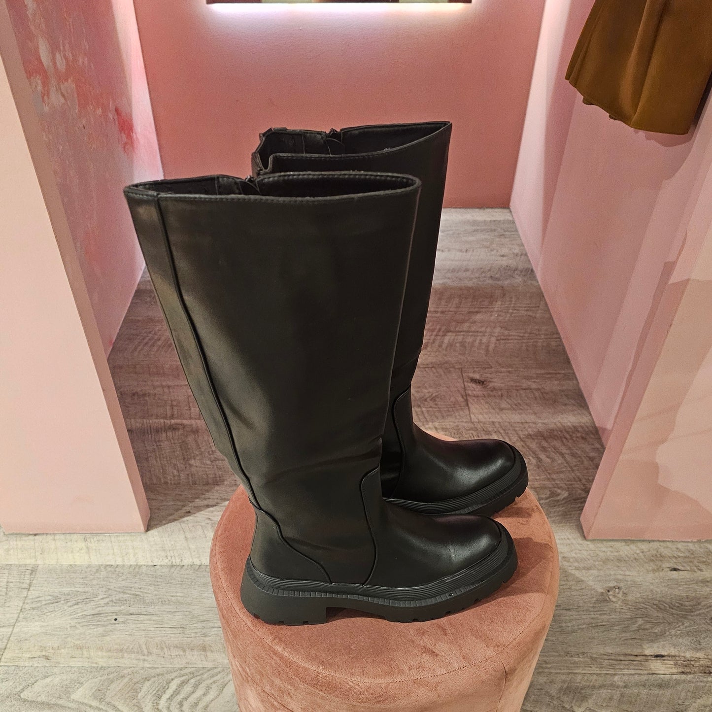 High boots plateau 717 Zwart