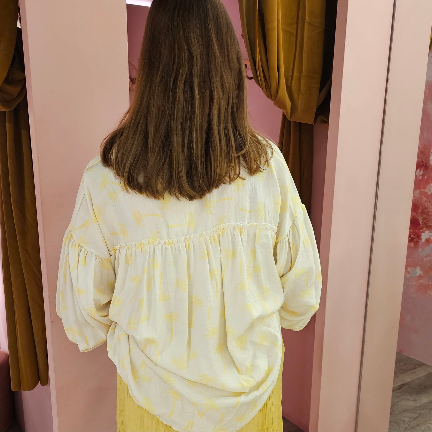 Blouse palmtree 94402 ecru