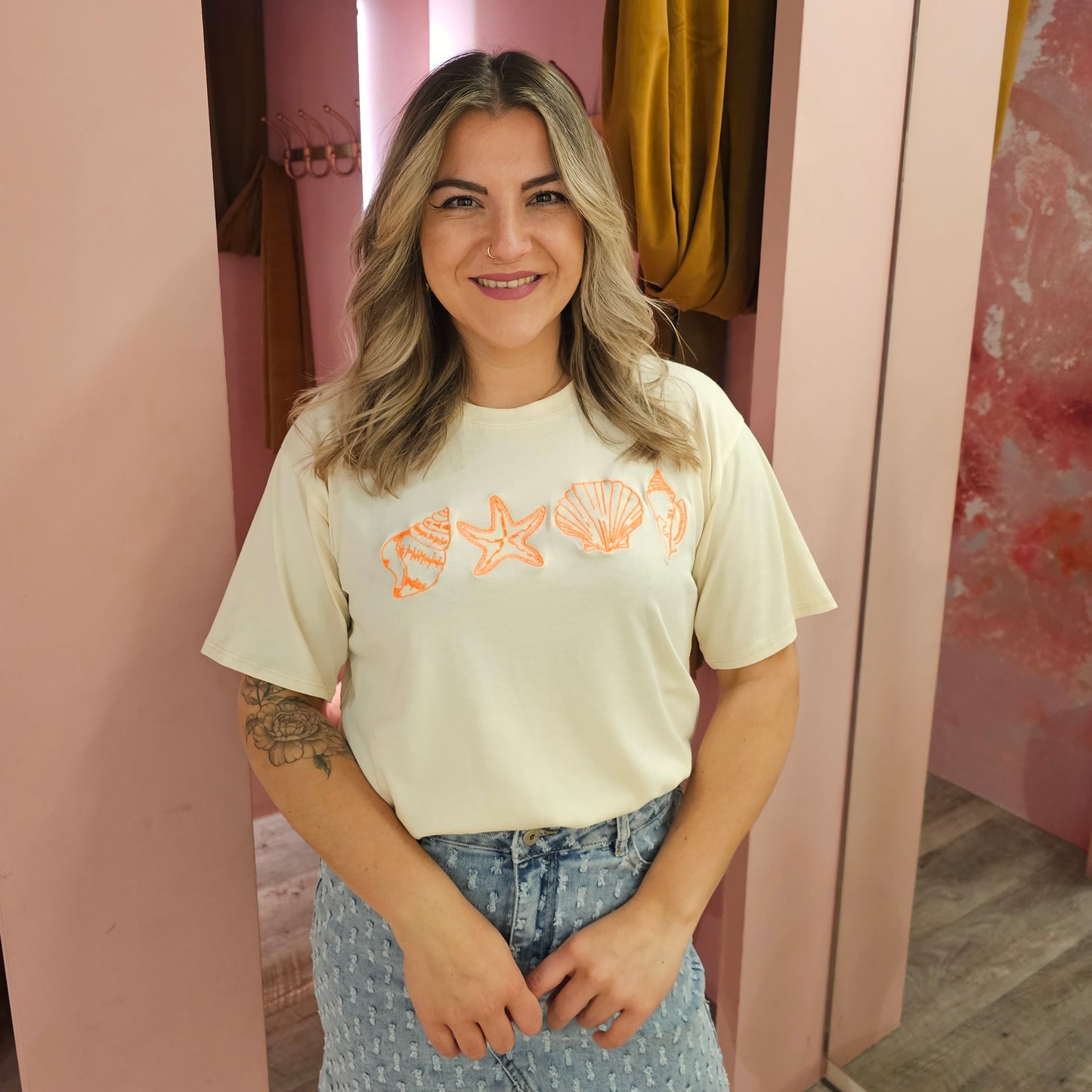 T-shirt zee 12317 Beige