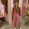 Broek wijd satinlook 21-269 Oud roze