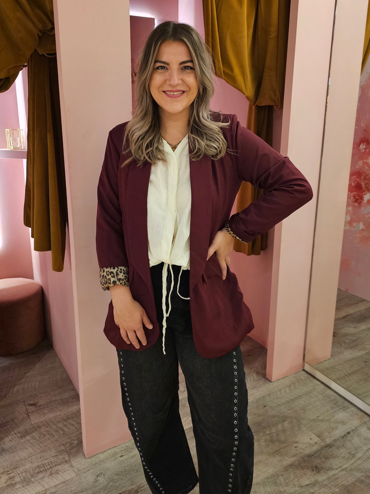 Blazer leopard accent 99991 Bordeaux