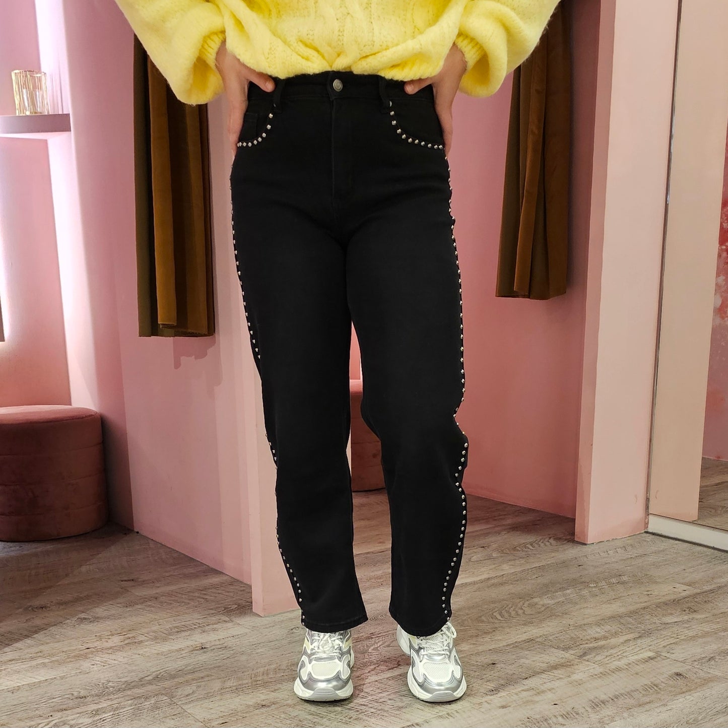 Kate studs jeans 979-1 Zwart