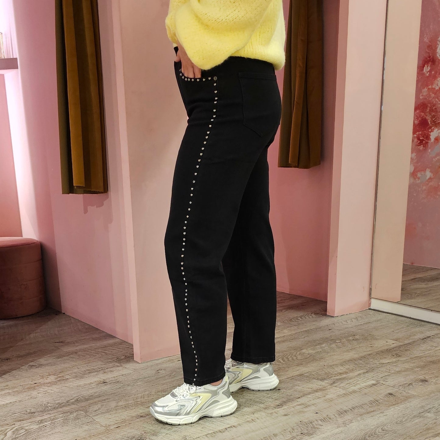 Kate studs jeans 979-1 Zwart