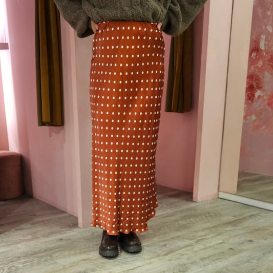 Polka dots satinlook 03843 Terracotta