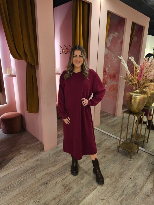 Soft sweaterdress 12393 Bordeaux