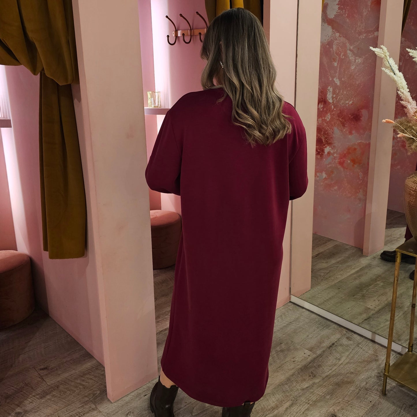 Soft sweaterdress 12393 Bordeaux