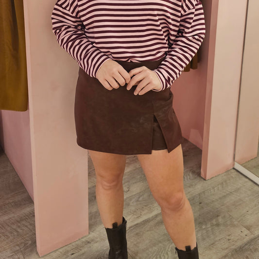 PU smoke skort 18269 Bordeaux