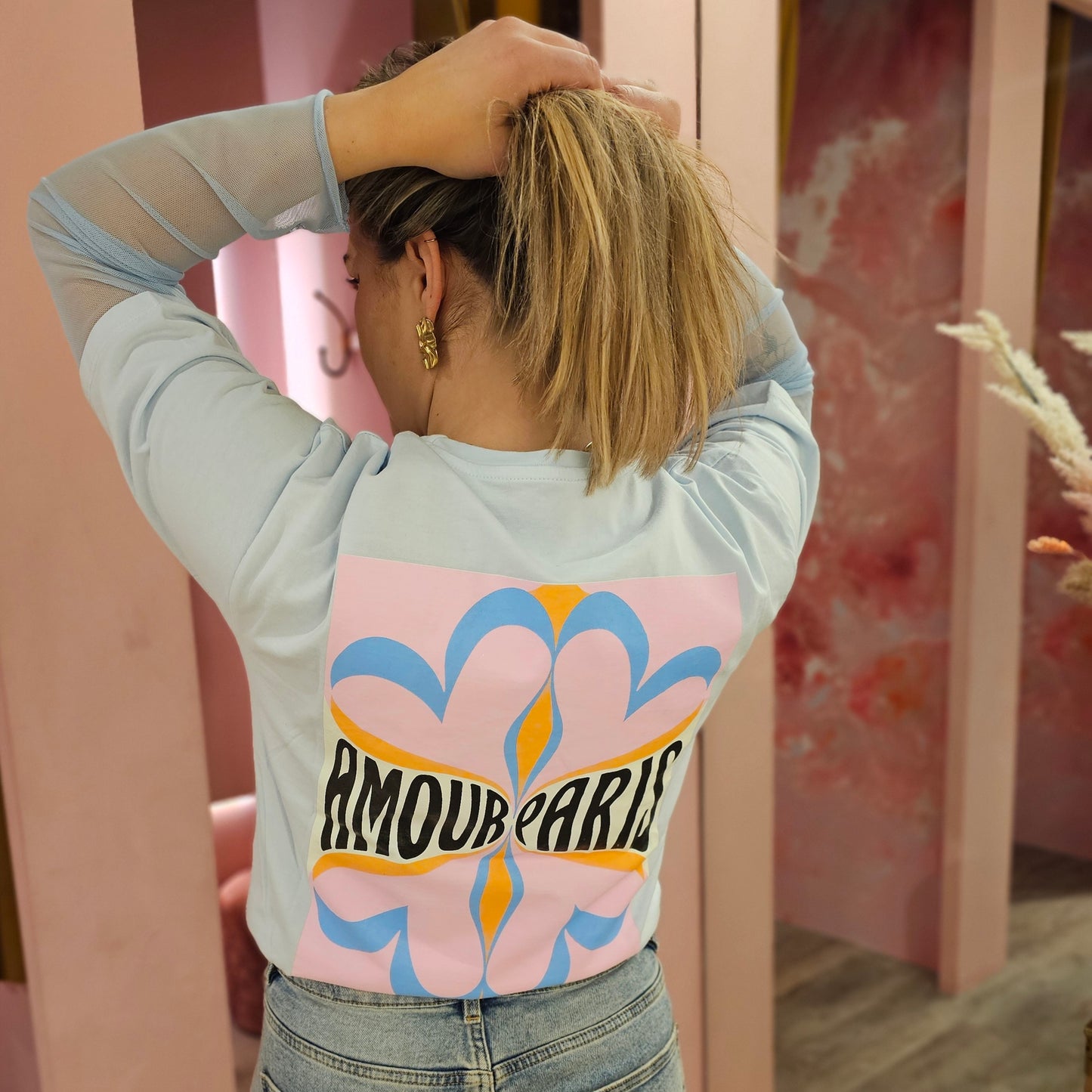 T-shirt opdruk 6030-421 Blauw