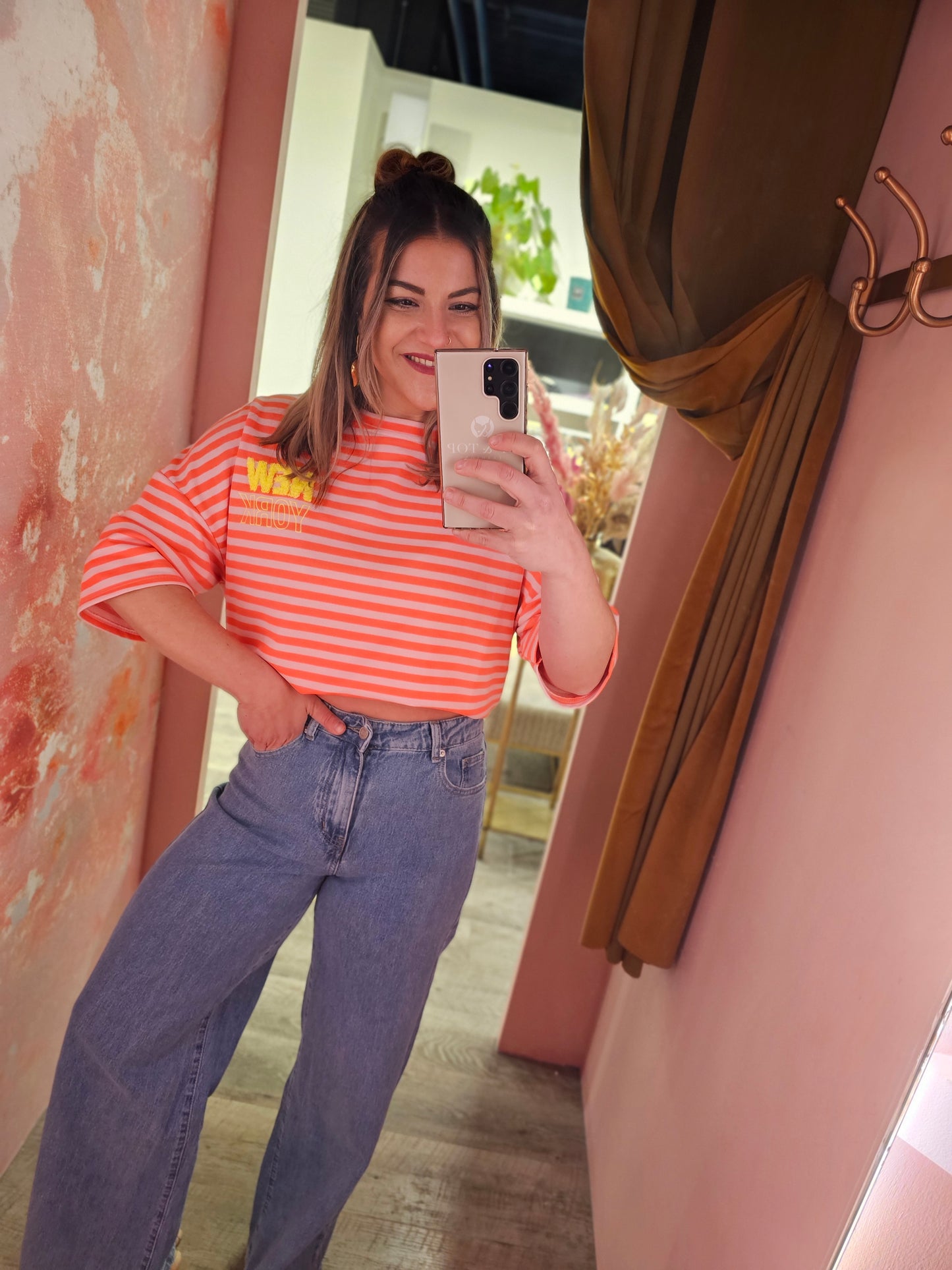 New York stripe shirt 01304 Oranje