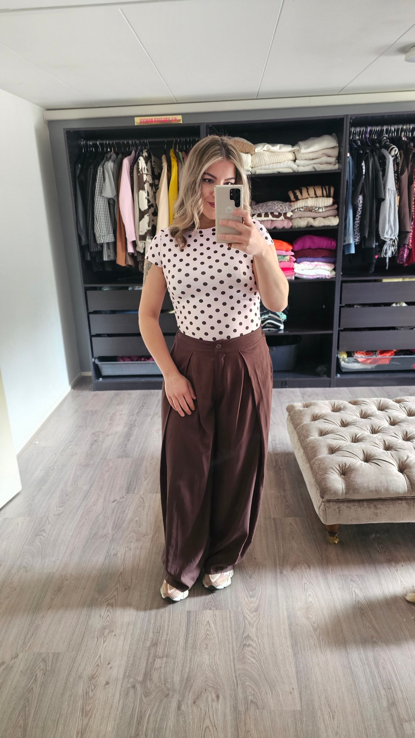 Travelshirt polkadot 61972 Roze