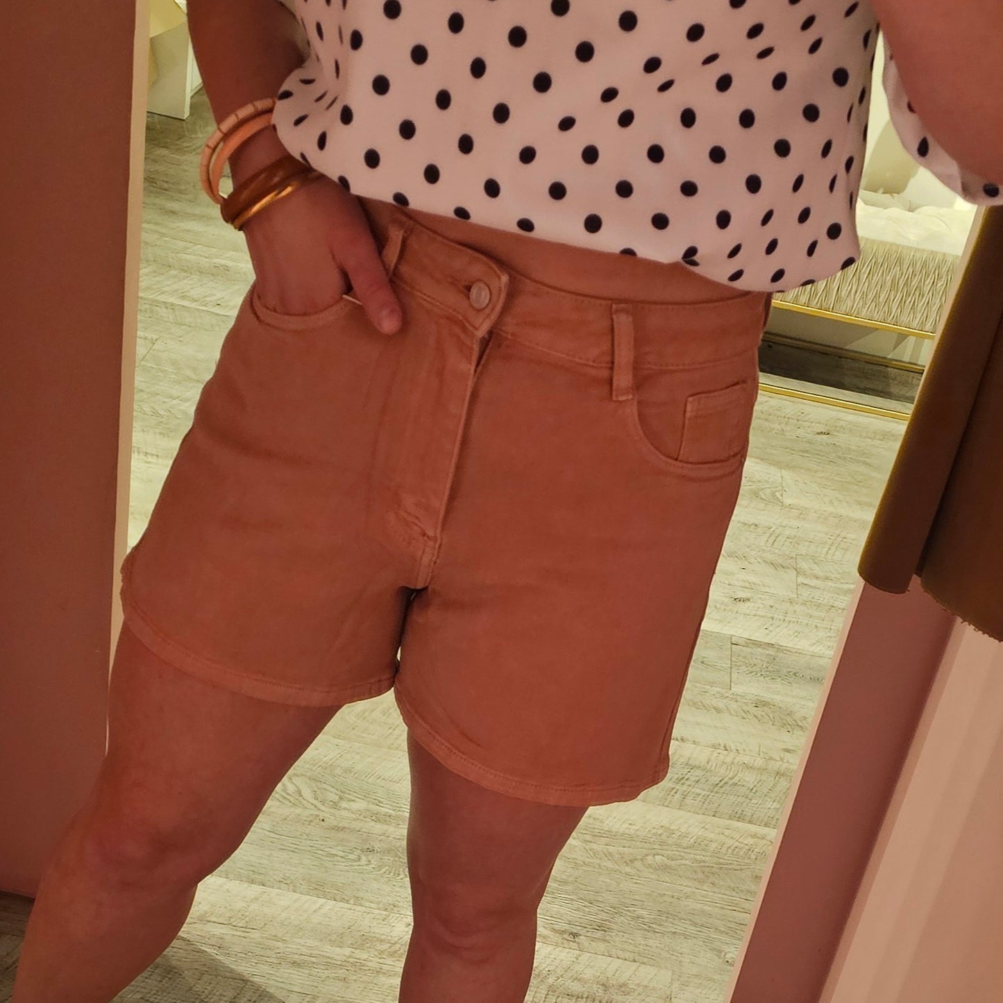 Denim short 16008 Terracotta