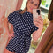 Top strik dots 8751-2 Blauw
