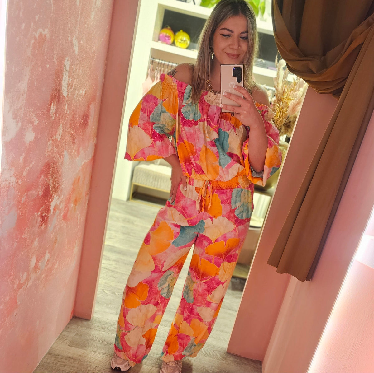 Tropical blouse 6686 Roze
