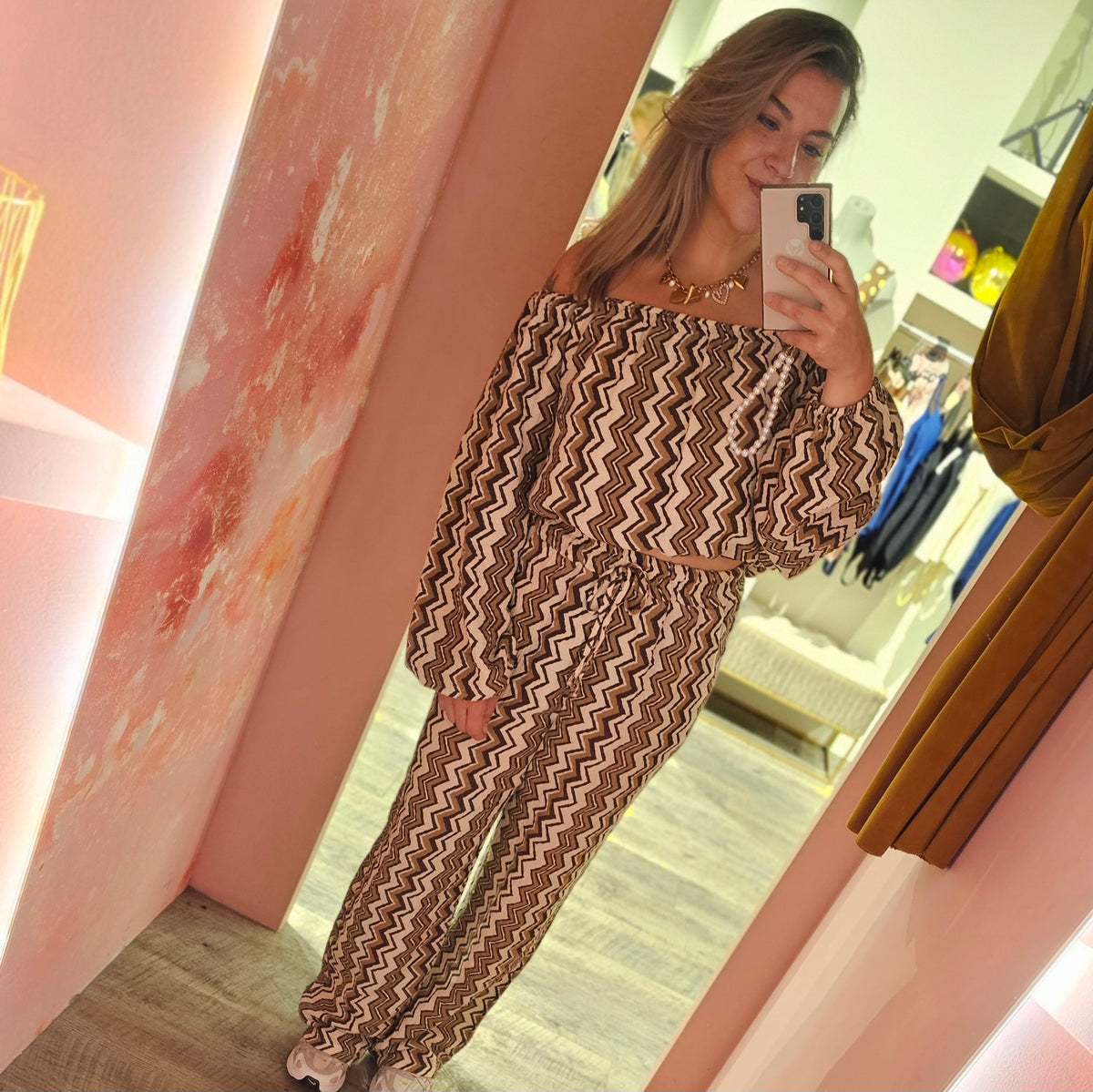 Mousseline wide leg 7380 Bruin