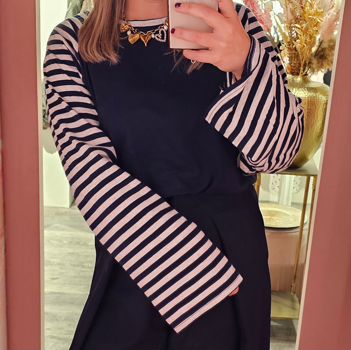 Longsleeve stripes mouw 3410 Blauw