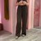 Broek wijd satinlook 21-269 Bruin