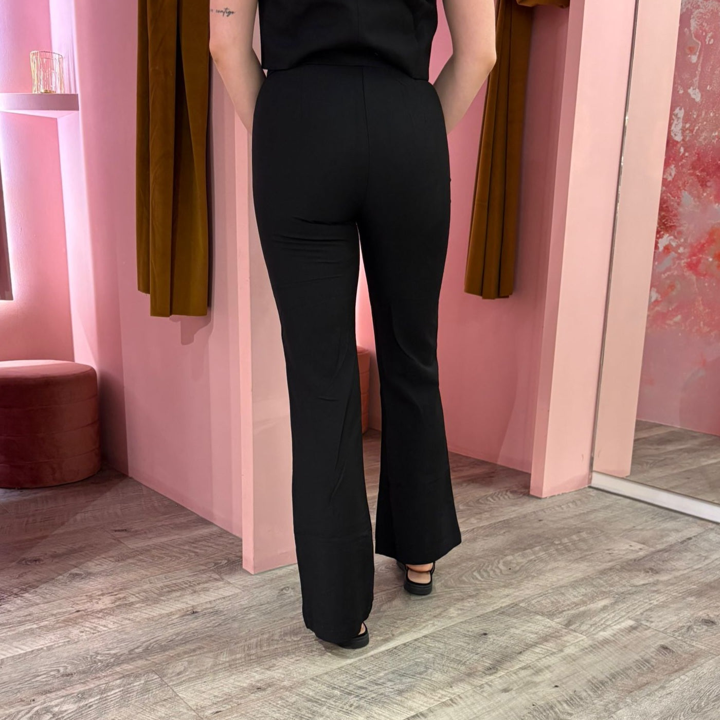 Pantalon flared 2629-2 Zwart