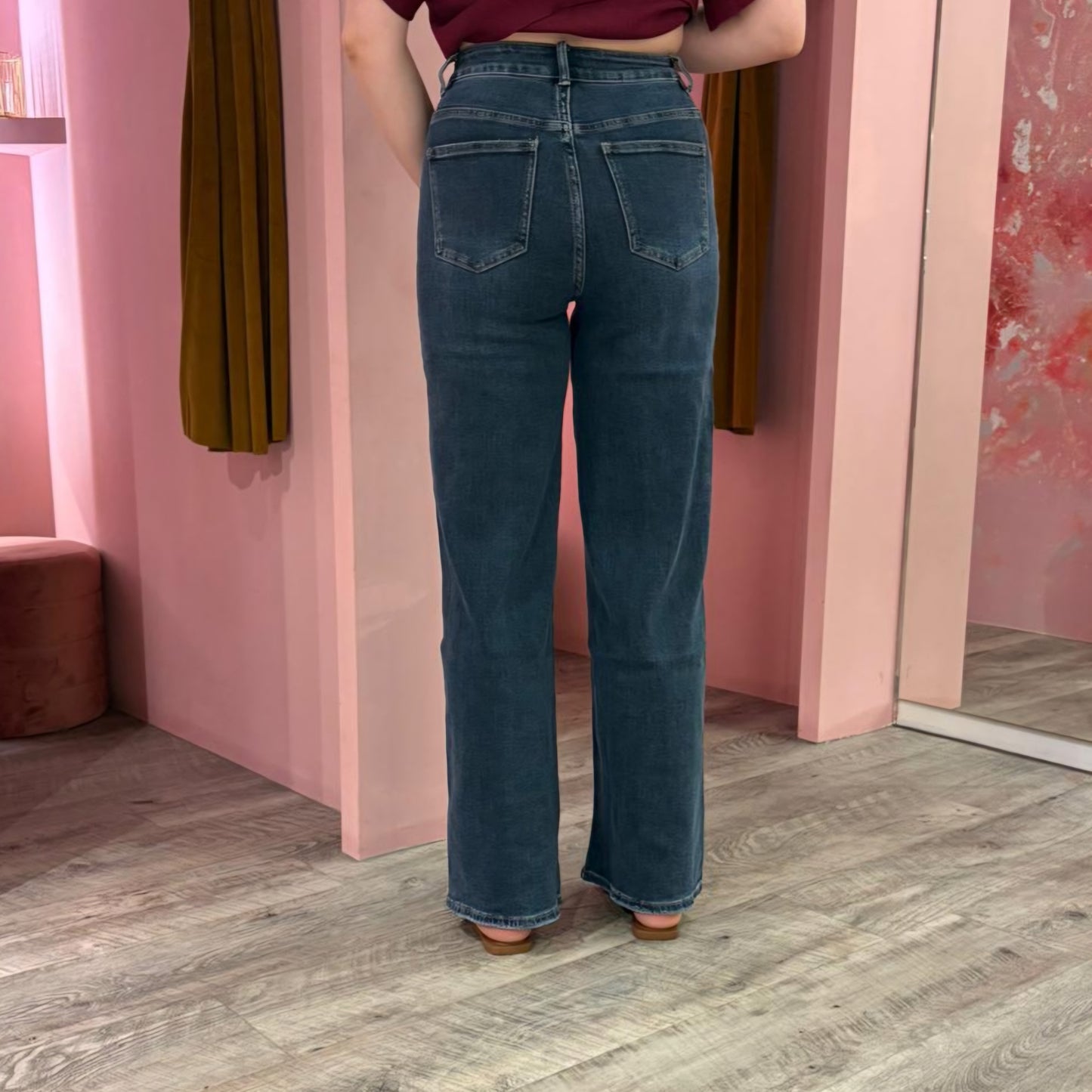 Wide leg stretch 265-39 Blauw