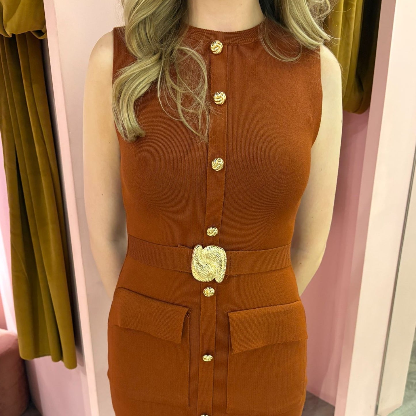 Dress classy 29136 Terracotta