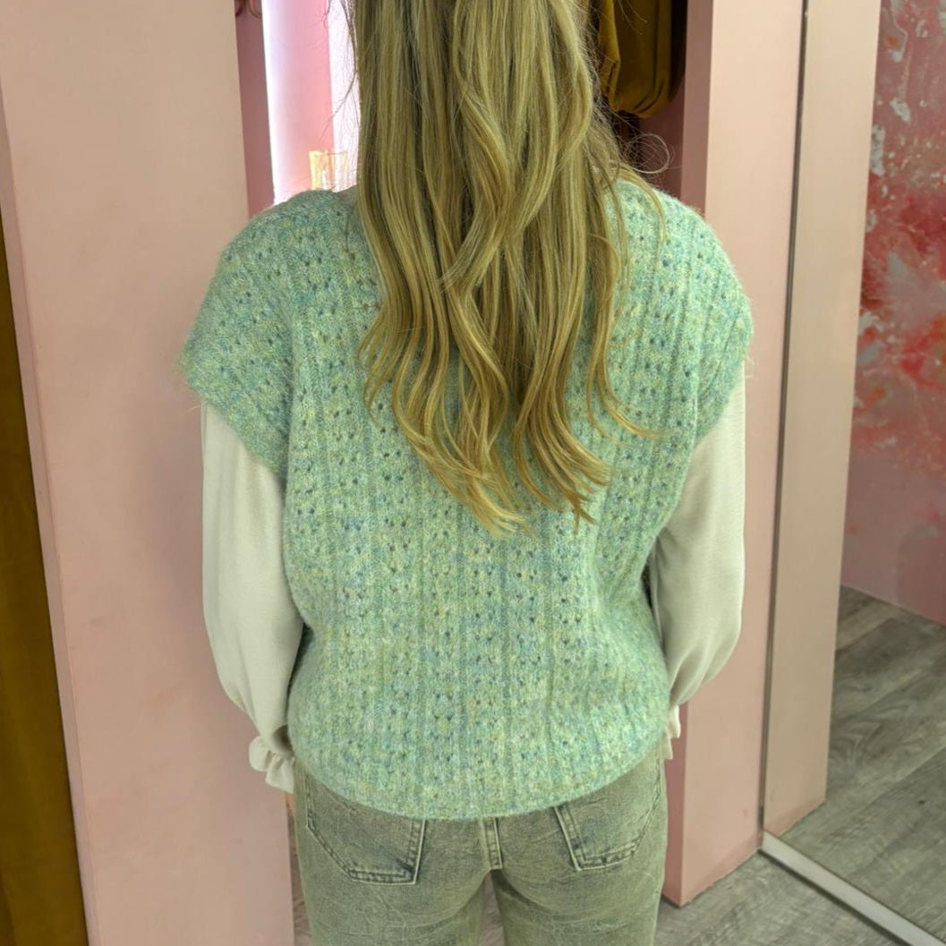Gilet melange 51082 Groen