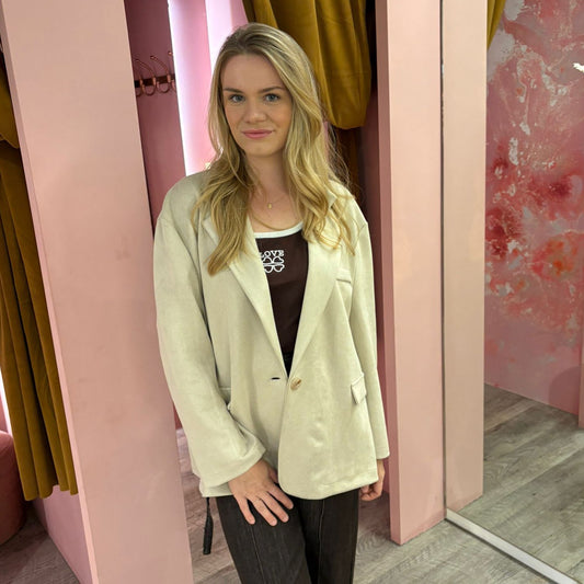 Suedine blazer 17484 Beige