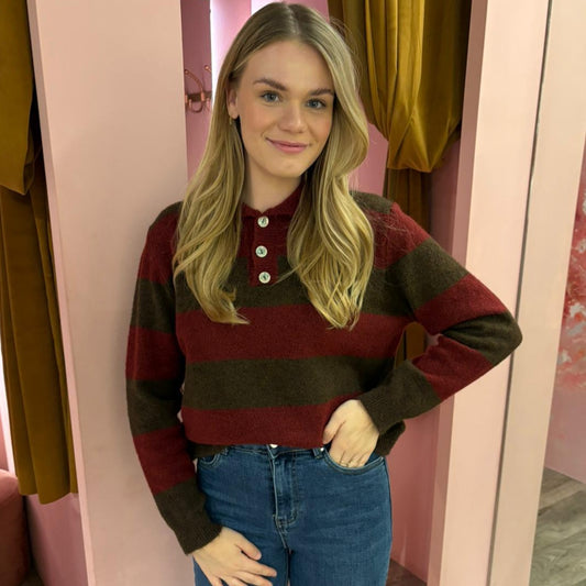 Polo sweater 51168 Bordeaux