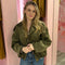 Oversized bomber suedine 31109 Groen