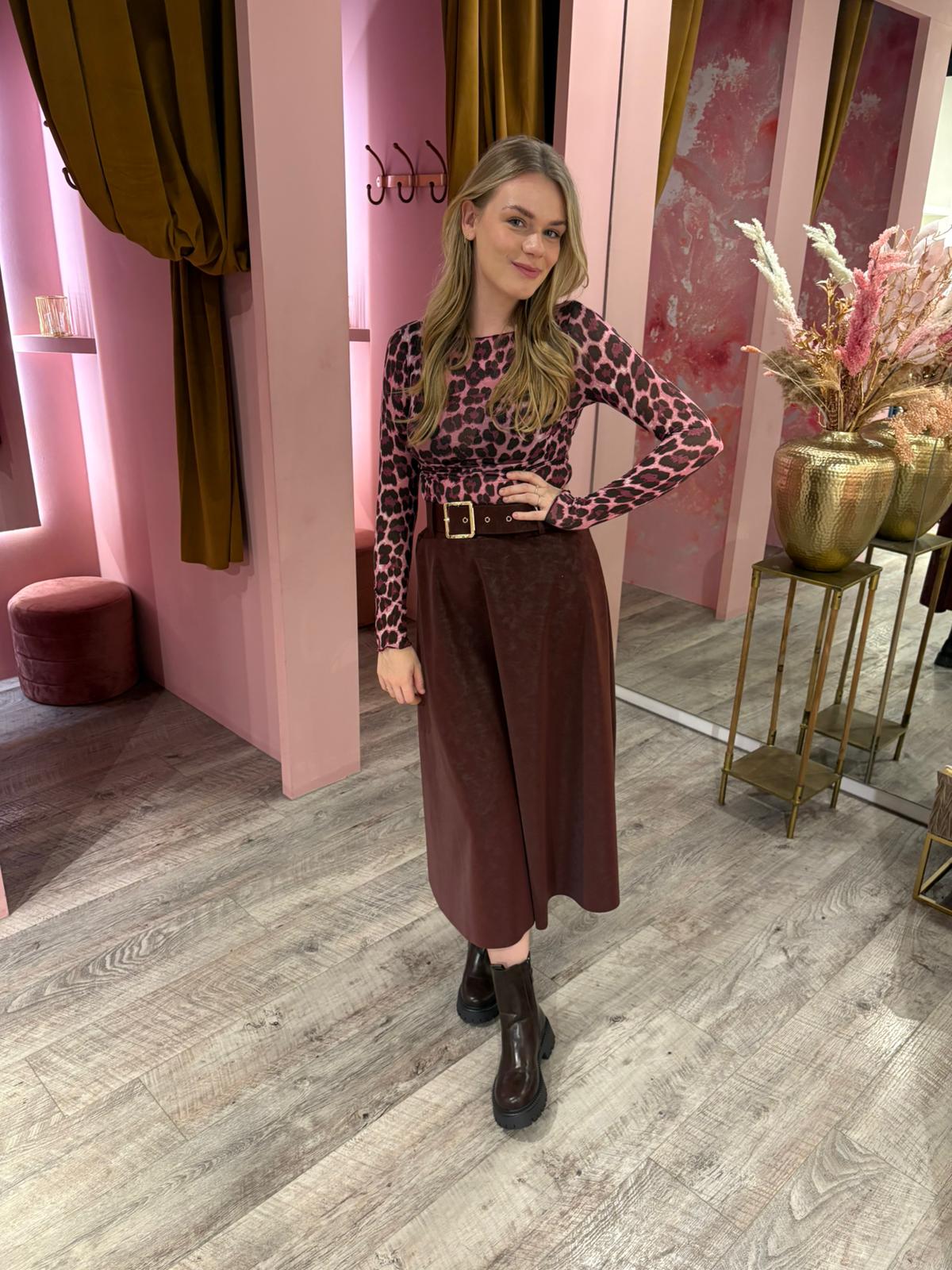 Leopard top 23171-2 Roze