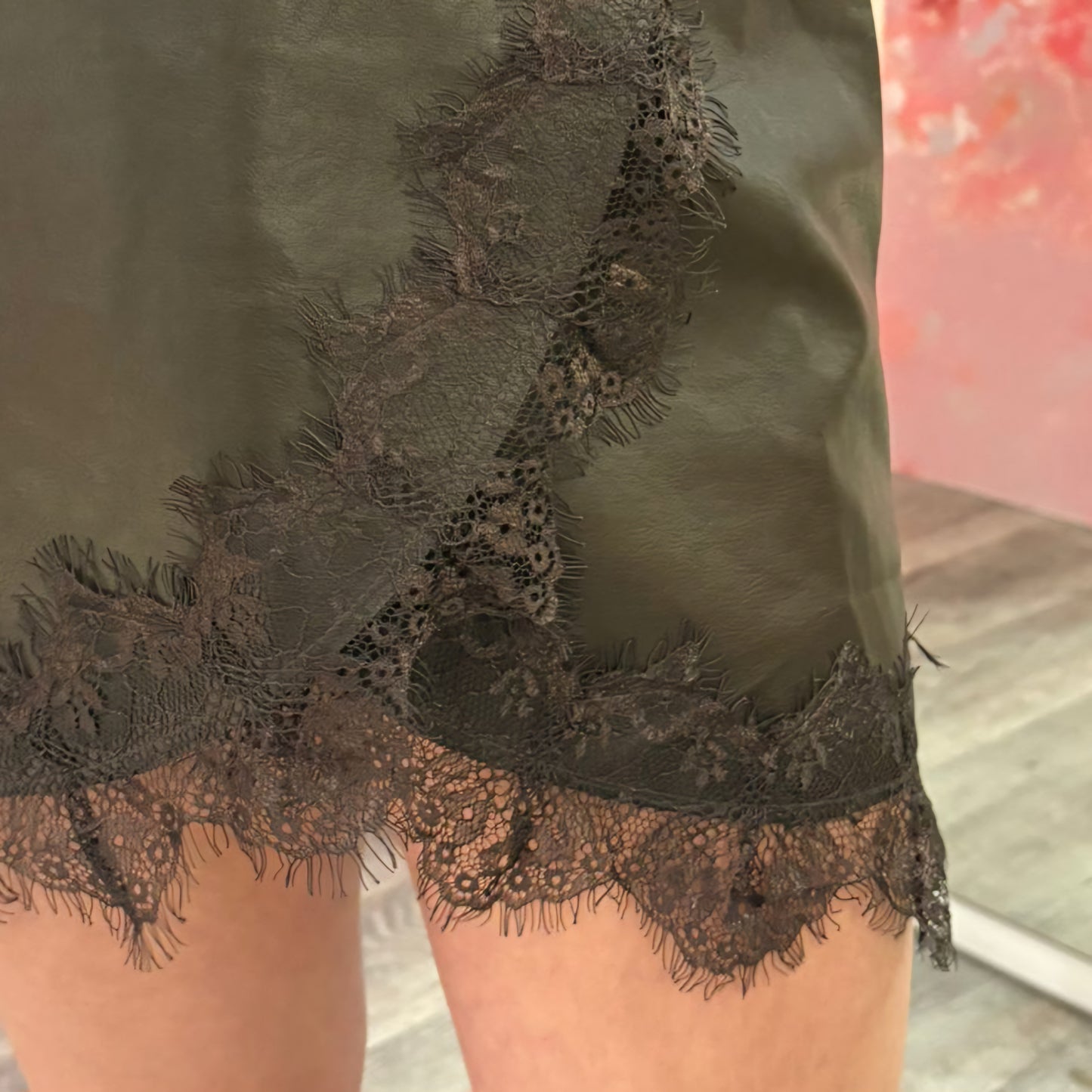 PU skort lace 62100 Bruin