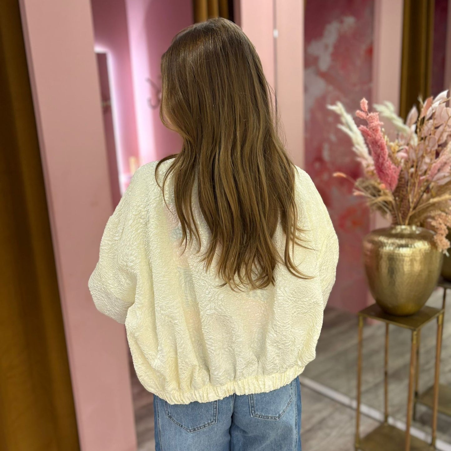 Shiny bomber 5929 Beige