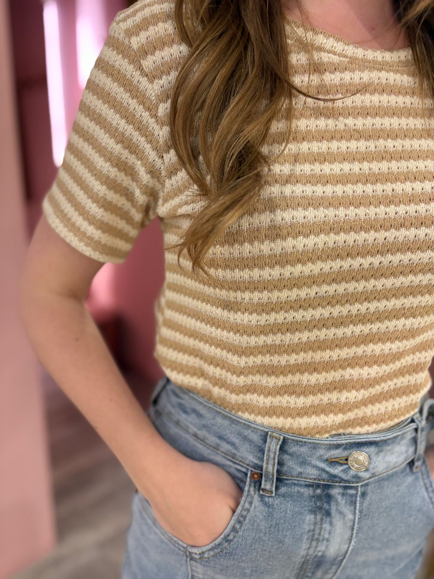 Crochet shirt 6218 Beige