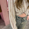 Crop blouse gestreept 1211 Beige