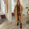 Jas stof lang 22137 Camel