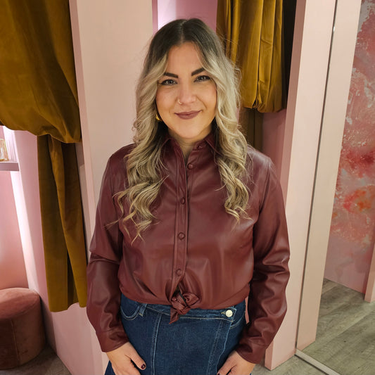PU blouse 9621 Bordeaux