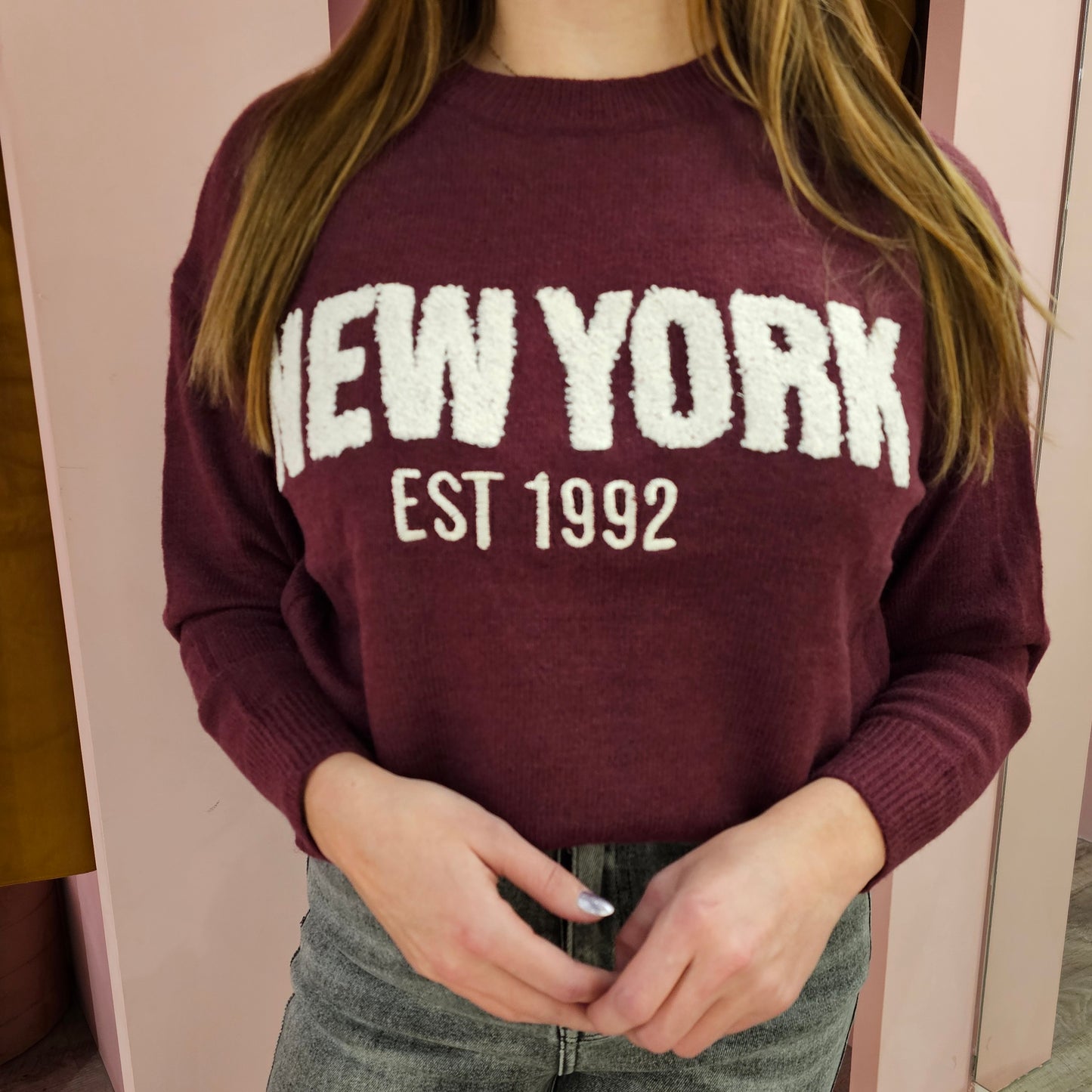 Trui New York 233247 Bordeaux