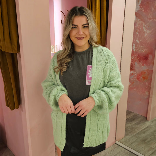 Cardigan puff sleeve 10352 Mint