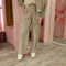 Krijtstreep broek set 9290 Taupe