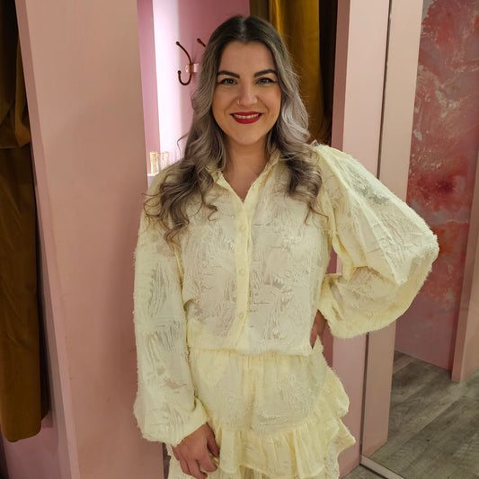 Fuzzy blouse  3604 Geel