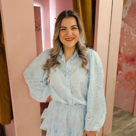 Fuzzy blouse  3604 Blauw