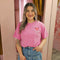T-shirt opdruk 6030-04 Roze