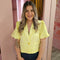 Cropblazer knoop 5721 Geel