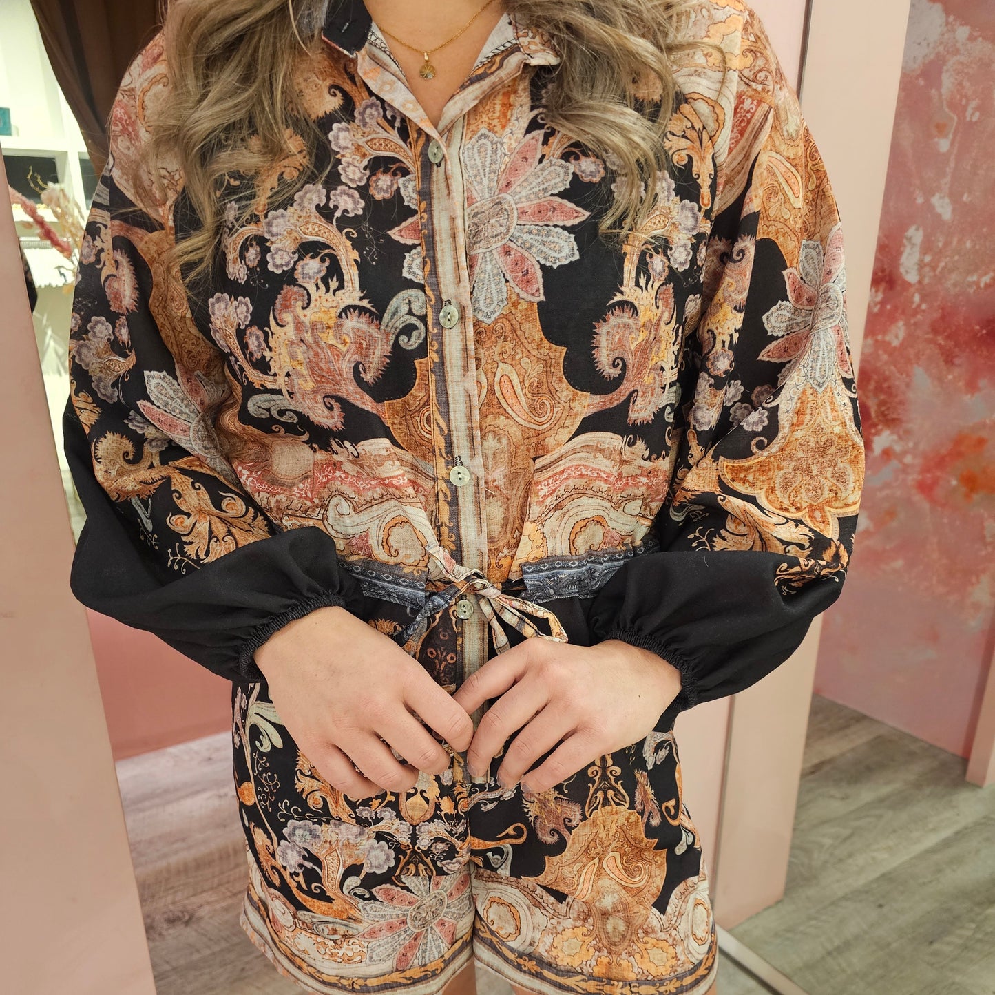 Playsuit lange mouw 22809 zwart
