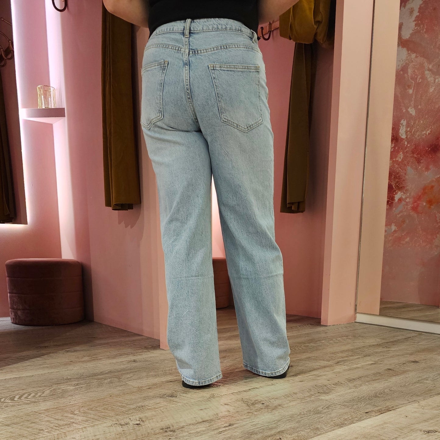 Jeans overslag wide 681 Blauw