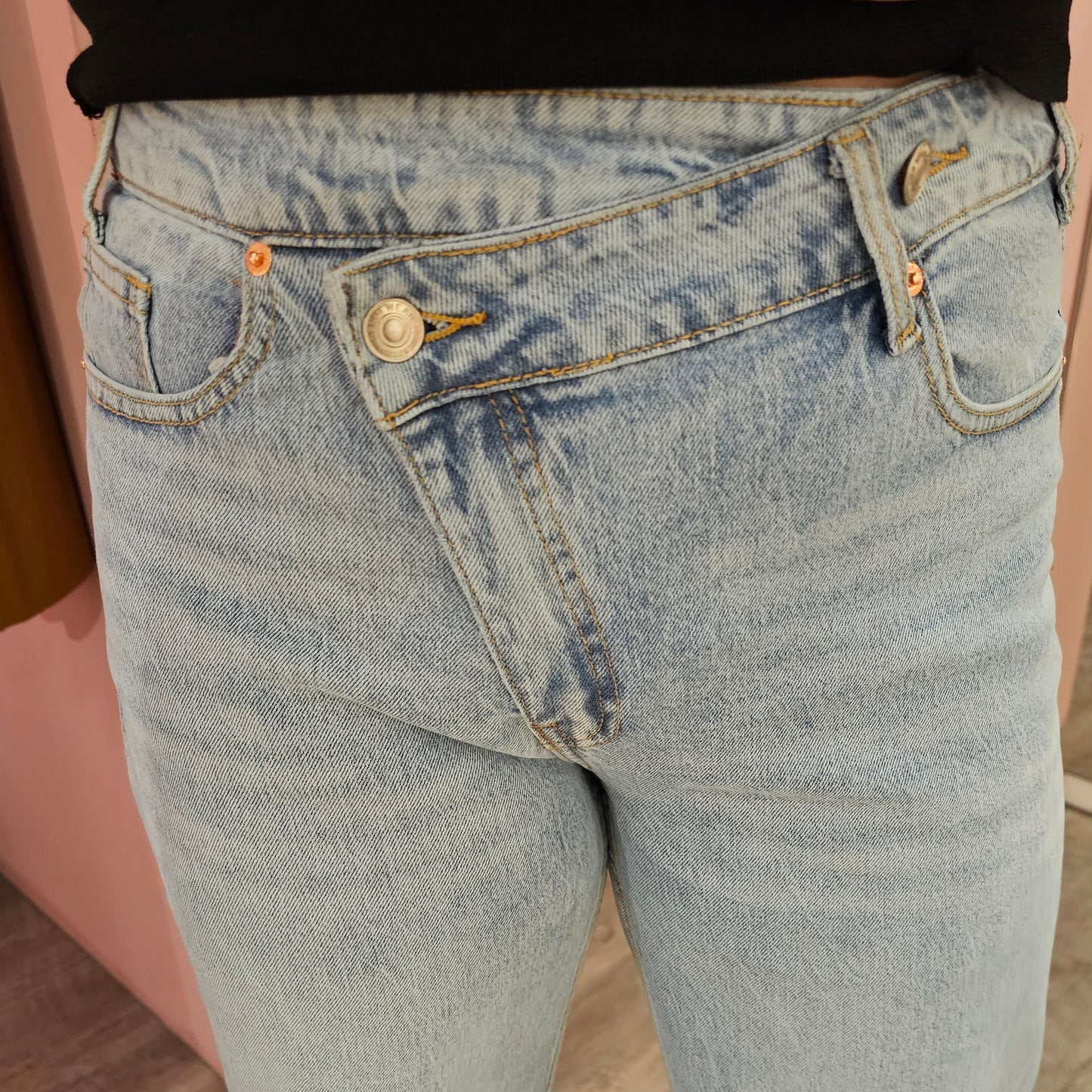 Jeans overslag wide 681 Blauw