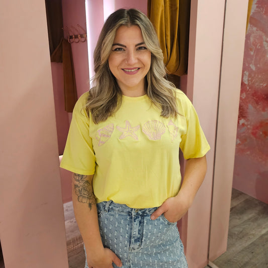 T-shirt zee 12317 Geel