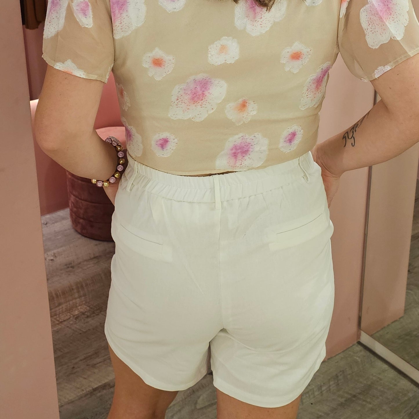 Mid-thigh short 5996 Wit
