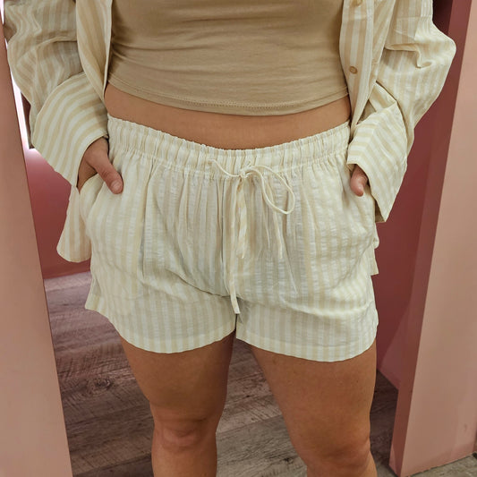 Short strepen 15656-1 Beige