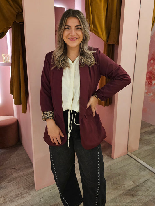 Blazer leopard accent 99991 Bordeaux