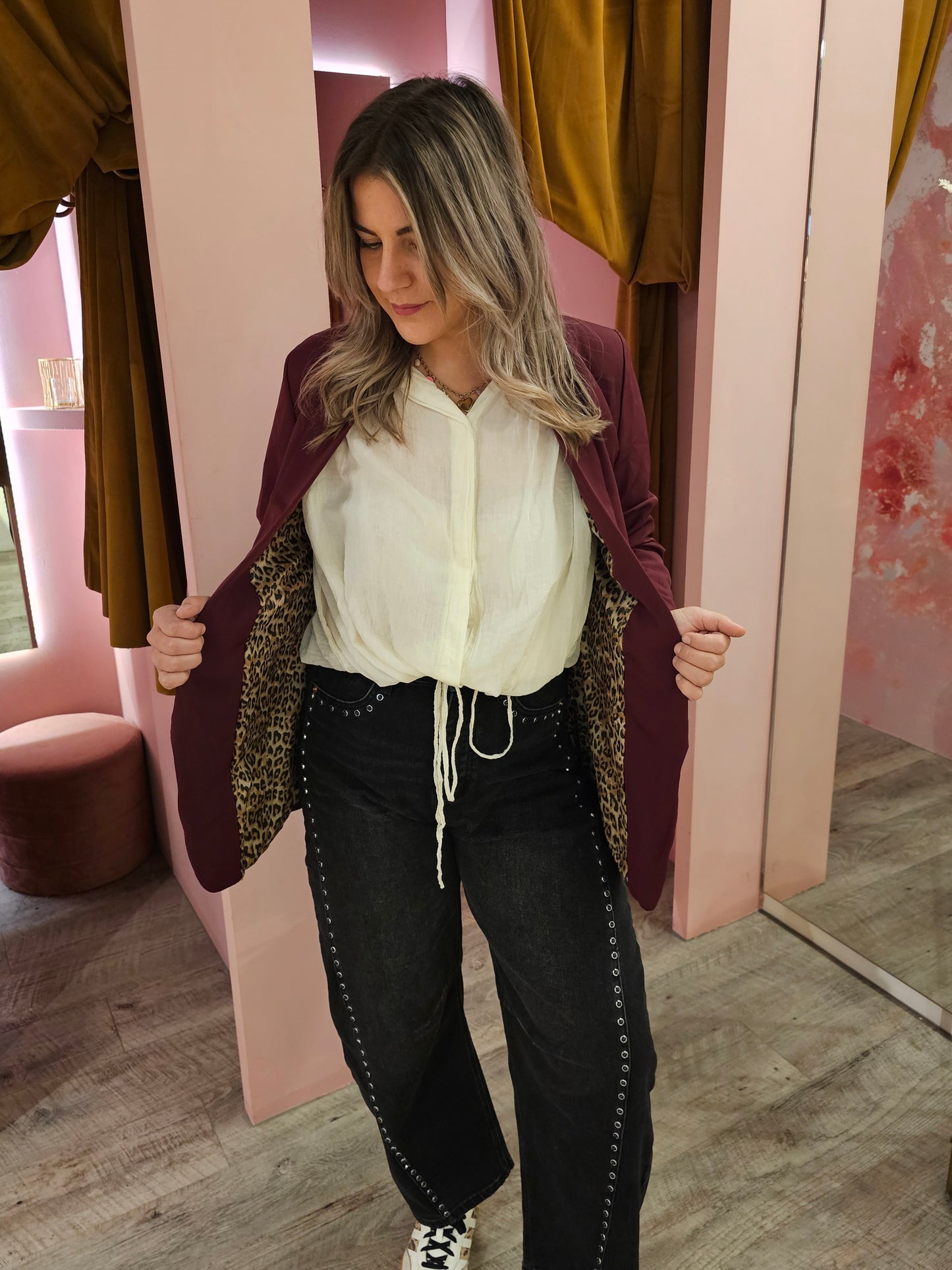 Blazer leopard accent 99991 Bordeaux